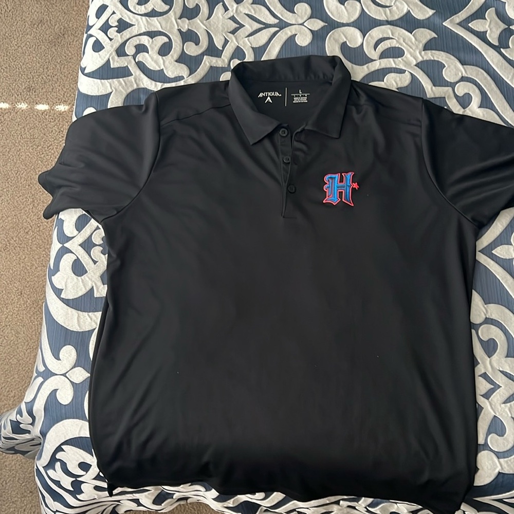 Houston Texans Black Polo Size Large.  Worn only Once ! Excellent condition
